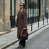Samira | Streetstyle Wollmantel Damen – Winter Warm und Modisch – Braun