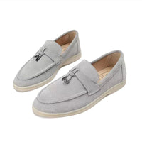 Damen Lässige Flache Casual Loafer – Grau