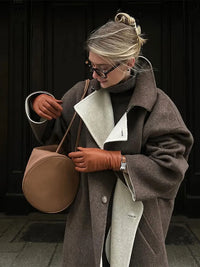 Zare | Langer Dicke Trenchcoat Damen Winter Gemütlich – Braun