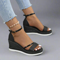 Leontine | Klassische Orthopädische Sandalen für Langanhaltenden Komfort – Schwarz