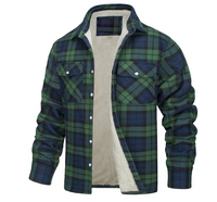 Nate™ | Herren Karierte Sherpa-Futterjacke – Grün