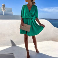 Lizbeth | Luxuriöses Satin-Wickelkleid – Grün