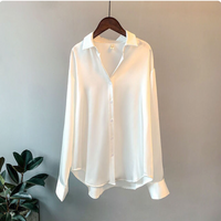 Yvonne - Satin Damenhemd (1+1 Gratis) – Eis Weiß