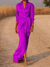 Octavia - V-Ausschnitt Maxikleid – Lila