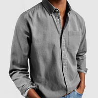 Herren Langarm Bluse – Grau