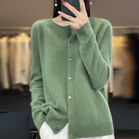 Leonie | Merinowoll-Cardigans – Grün