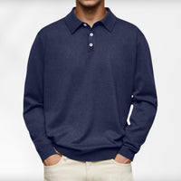 Carl | Langarm-Poloshirt für Herren – Marine Blau