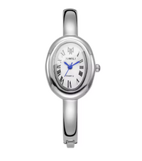 Valerie | Elegante Spangenuhr für Damen – Silber / Weiß