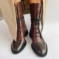Damenstiefel im Vintage-Look – elegante Boots für jeden Anlass – Braun