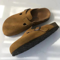 Maximilian | Herren Orthopädische Leder-Slip-on-Pantoletten – Braun