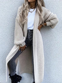 Zolzy | Langer Strick-Cardigan – Eleganz und Komfort für den Alltag – Beige
