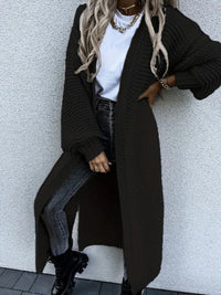 Zolzy | Langer Strick-Cardigan – Eleganz und Komfort für den Alltag – Noir