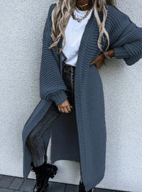 Zolzy | Langer Strick-Cardigan – Eleganz und Komfort für den Alltag – Bleu marine