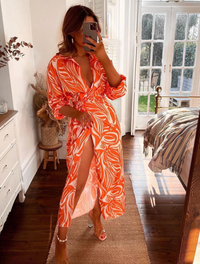 Heidi | - Wickelsommerkleid – Orange