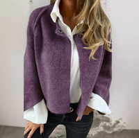 Leydoria | Beigefarbener Kaschmirpullover – Lila