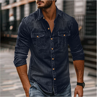BILL - LANGÄRMELIGES DENIMHEMD – Dunkelblau