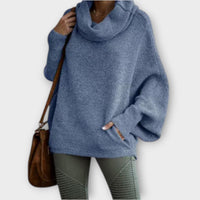 Lea | Eleganter Strickpullover für Damen in Schildpatt – Blau