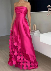 Luana | Damen Elegantes Trägerloses Hochzeitsgastkleid – Rosa