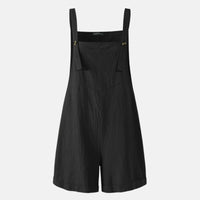 Umstands-Sommer Overall - Die perfekte Umstands-Latzhose im Boho-Stil mit Tasche für heiße Sommertage – Schwarz