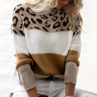 Leopardenmuster-Pullover – Kühnes Selbstvertrauen mit schickem Stil – Braun