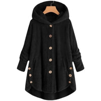 Stylische Fleece Jacke für Damen | Mit Kapuze – Schwarz