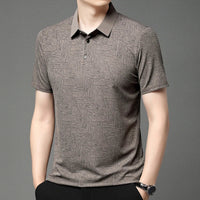 HARALD - POLOSHIRT MIT HOLZMASERUNG-MUSTER – Dunkelgrau