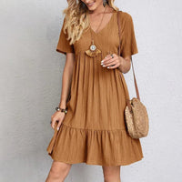 Olivia | Elegantes Midikleid – Braun
