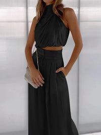 Eleanor | Elegantes Zweiteiliges Set – Schwarz