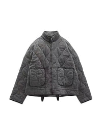 Flur | Oversized Vintage Gepolsterte Damenjacke – Grau
