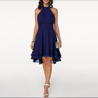 Ashley | Damen Abend Halter Kleid | Mini – Dunkelblau