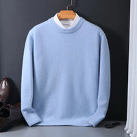 GÜNTHER - KLASSISCHER STRICKPULLOVER – Hellblau