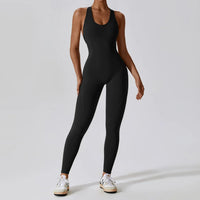 Solider Yoga-Jumpsuit für Damen – Einteilige Activewear für Yoga & Pilates – Schwarz