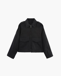Karine | Kurz geschnittener Trenchjacke – Schwarz