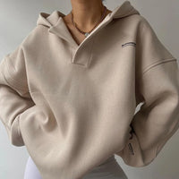 Galina - Lässiger Winter Hoodie – Beige