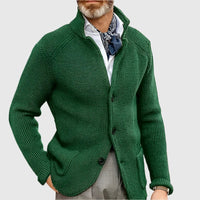 Philipp | Herren Raffinierte Knöpfen Strickjacke – Dunkelgrün