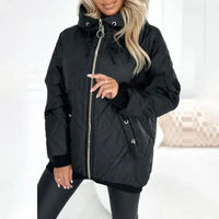 UrbanGlanz™ Thermojacke mit Hochwertiger Steppung und Hohem Kragen / Warmer Komfort mit Raffiniertem Design! – Schwarz