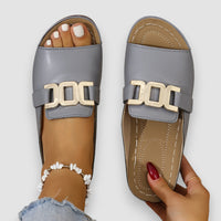 SensoLux | Elegante Damen Sandalen mit Komfort Keilabsatz – Schiefergrau
