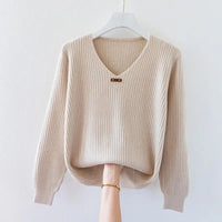 NADJA - ENG ANLIEGENDER RIPPSTRICKPULLOVER – Beige