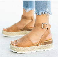 Anne Wedge - Flache Sandalen – Braun