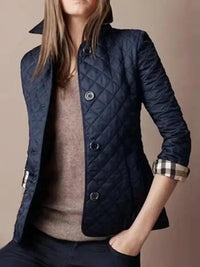 Dakta | Leichte Steppjacke mit Karomuster für Damen – Ideal für den Frühling – Bleu