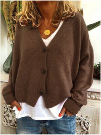 Marie | Elegante Alltags Strickjacke – Braun