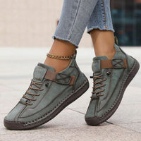 Elfriede | Damen Ankle Boots Schnürung Casual Urban Modern Herbst – Borealgrün