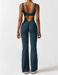 Sionex | Atmungsaktiver Flare-Jumpsuit für Damen Sommer – grün blau