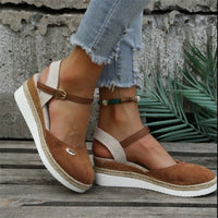Sandaletten für Damen - Bequeme Plateau Sandalen für den Sommer 2024 – Dunkles Khaki