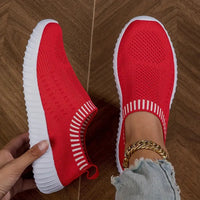 Marlene | Damen Atmungsaktive Freizeit Sneaker – Dunkelrot