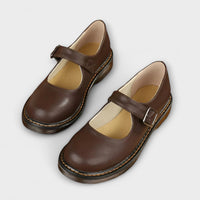 Yolanda - Schicke Lederband-Schuhe – Braun