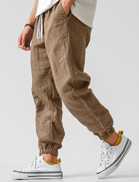 Hendrik | Herren Leichte Jogger Sommerhose – Dunkelbraun