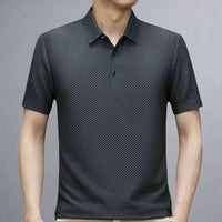 HUGOS Polo Shirt | Atmungsaktives Herren Poloshirt Kurzarm | Leichtes Sommer Mesh Polo Hemd – Grau