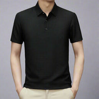 OLYMPS Polo Shirt | Atmungsaktives Herren Poloshirt Kurzarm Sommer | Poloshirt Herren Slim Fit – Schwarz