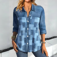 Annie - Elegante Bluse für Damen – Jeansblau